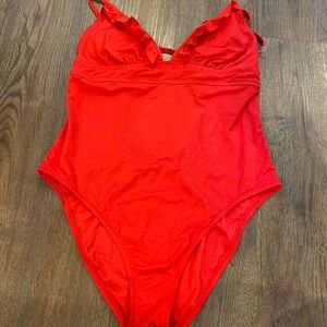 Vibrant Red One-Piece Swimsuit
